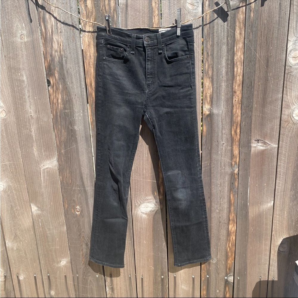 Rag & Bone straight leg jeans in worn black size 25